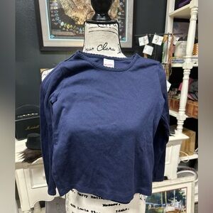Hanna Andersson Deep Blue Crew Neck Top